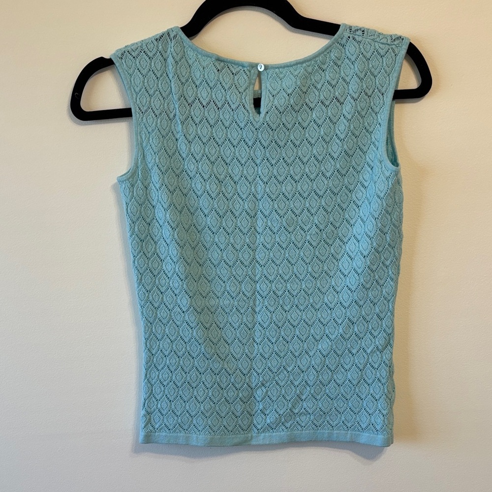 LOFT Sky Blue Lace Sleeveless Blouse - Picture 6 of 7